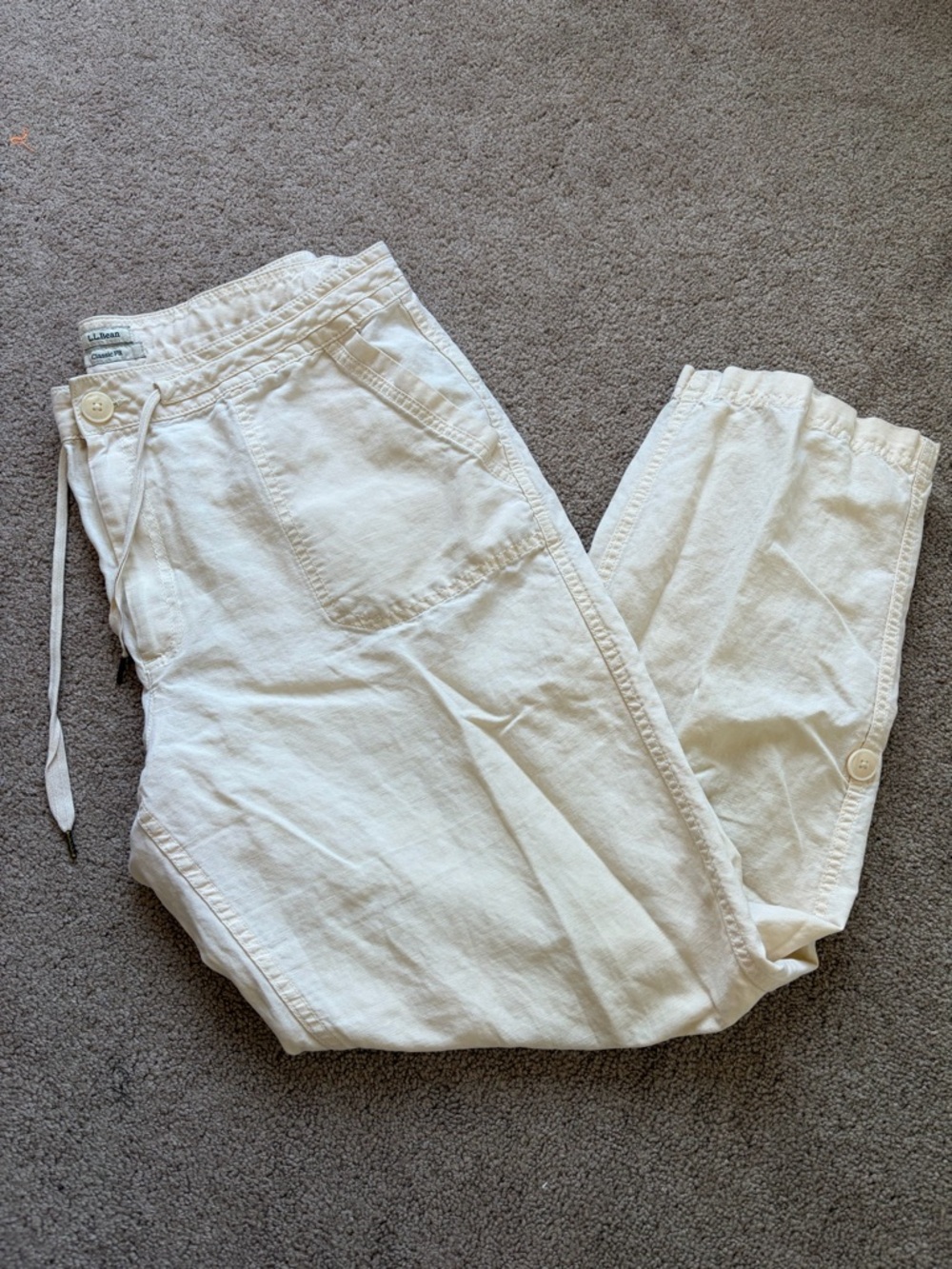 🤍 LL BEAN - Linen Blend Pants - Size large - FLAWED